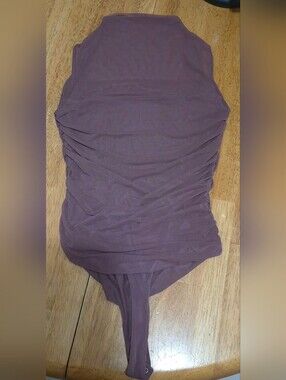 Avidlove Mesh Ruched Sleeveless Bodysuit | Mauve | XS